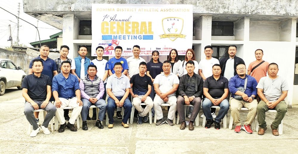 Members of Kohima District Athletic Association during its first annual general meeting held at DSO Office Kohima, on May 12. (Photo Courtesy: KDAA)