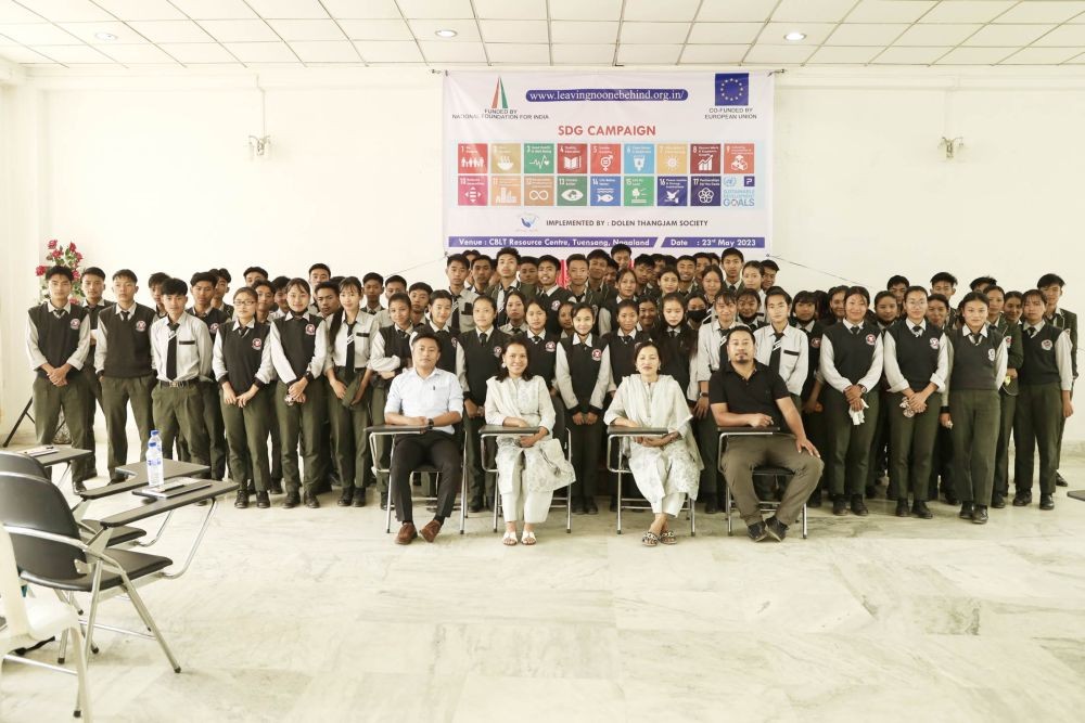 Resource persons and others during the campaign on SDG held at Chang Baptist Lashong Thangyen Resource Centre in Tuensang on May 23.