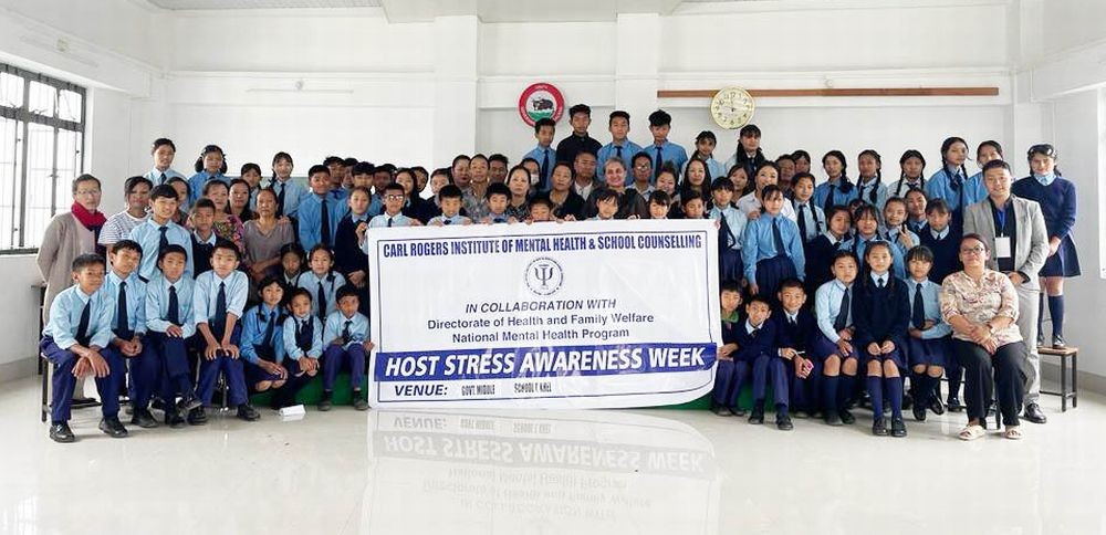 Resource persons and others with students of GMS T.Khel Kohima village on May 23.