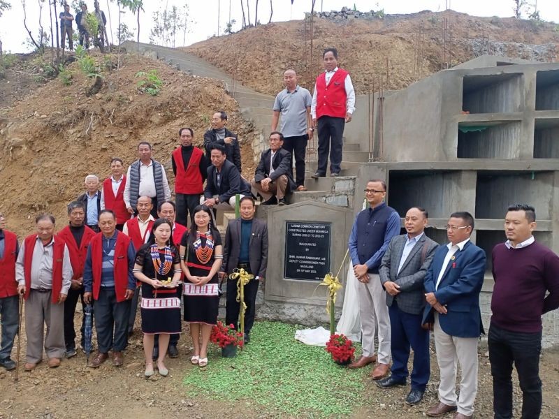 Phek DC Kumar Ramnikant and others during the inauguration of Losami village common cemetery on May 16.