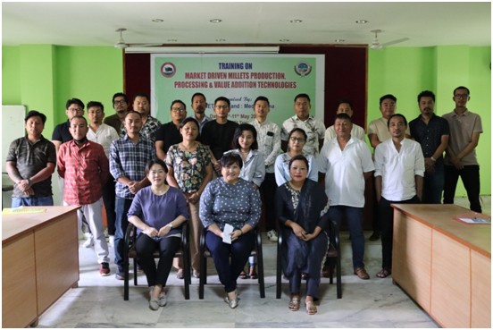 Dr Watimongla Jamir, Director, SAMETI & Principal IETC along with resource persons,                         Deputy Project Directors and training participants.