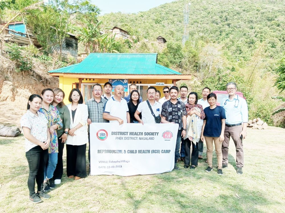 The Phek District Team poses for lens during the camp on RCH held at Tehephu village on May 11. (Photo Courtesy: NHM Phek)