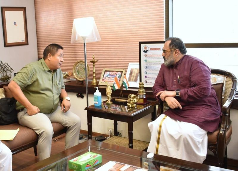 H. Sethrongkyu Sangtam with Rajeev Chandrasekhar
