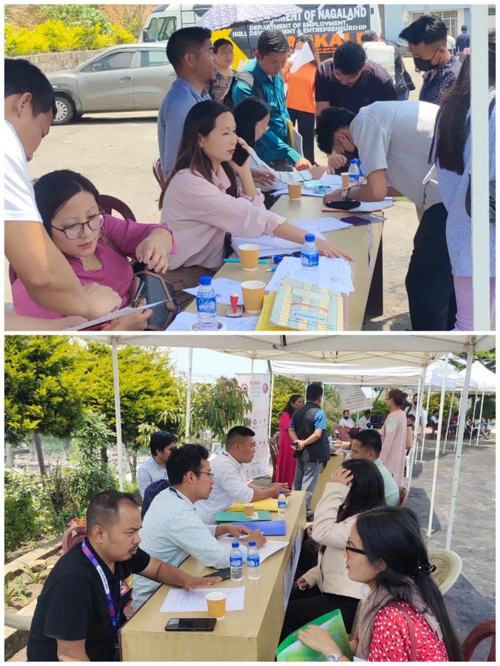 Participant and officials during the job fair organised at office complex of Director, Employment, Skill Development & Entrepreneurship, Kohima on April 29.