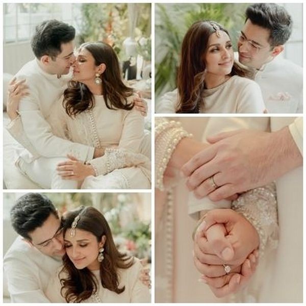 New Delhi: AAP leader Raghav Chadha and his fiance and Bollywood actress Parineeti Chopra, in New Delhi, Saturday, May 13, 2023. (Photo:IANS/Twitter)
