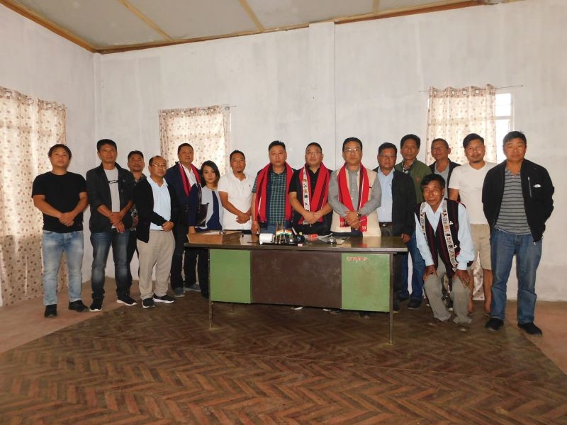 MLA and Advisor to Sericulture and Minority Affair, Imkongmar along Sericulture department officials during  their tour of Mokokchung sericulture farm on May 19. 