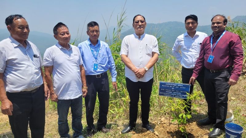 Zhaleo Rio with others during the inauguration of Botanical Garden at Modern College Piphema Campus on May 8 last. (Morung Photo)