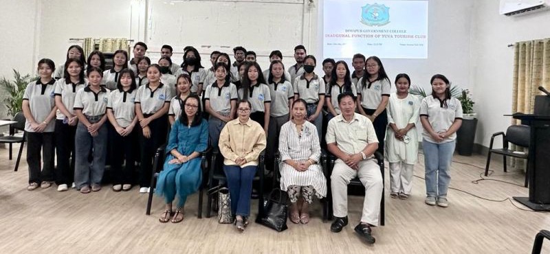 Vice Principal Kezhaleu Hesso, Dr. Temsusenla Jamir, assistant professor and teacher in-charge, faculties of DGC and students during the launching of the Yuva Tourism Club on May 24. 