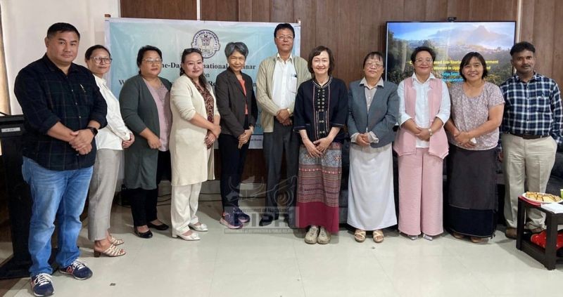 Speakers from Chiangmai University, Thailand, Dr. Ariya Svetamra and Dr. Arratee Ayuttacorn with Nagaland University teaching faculty at the one-day international seminar held on May 4 at Meriema.