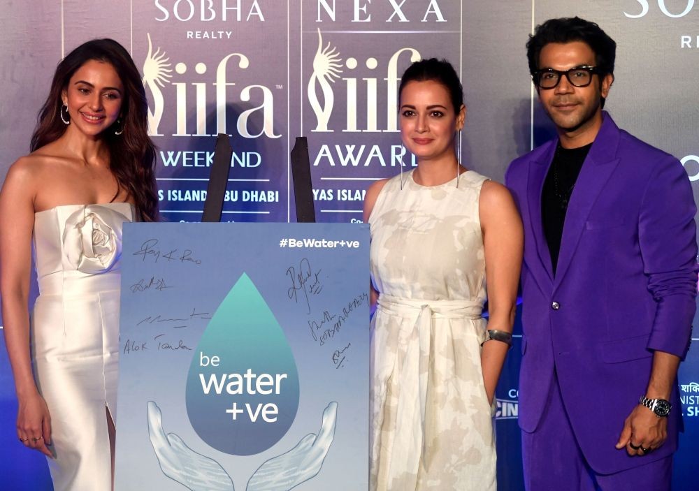 Mumbai: Indian actors Rakul Preet Singh, Dia Mirza and Rajkumar Rao during IIFA 2023 press conference,in Mumbai,on Thursday,May 18, 2023. (Photo:IANS)