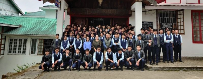 Students with the officials during a visit to State Museum, Kohima on May 18.