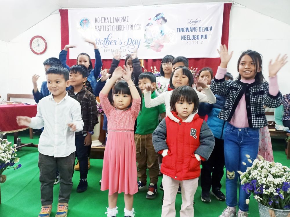 In honor of all mothers, Sunday School Children of KLBC D Block presenting a choreography on the occasion of Mother's day celebration on May 14.