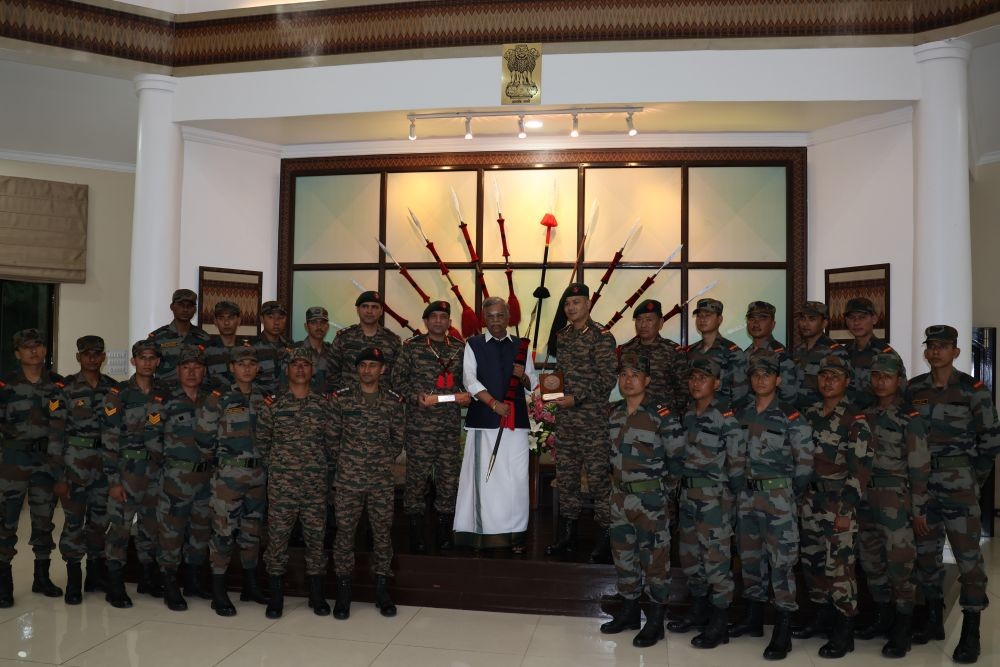 The Bikers of 2nd Naga Regiment (Parashu Warriors) met the Governor of Nagaland La Ganesan at Raj Bhavan, Kohima on June 30.The Governor interacted with them which was led by Col Gaurav Singh SC SM, SC 164 NAGA TA and officers from Mashkoh Battalion. The team briefed about their activities with a Bike Rally flagging off on July 2 to commemorate 25 years of Kargil war. (Photo Courtesy: PRO Raj Bhavan)