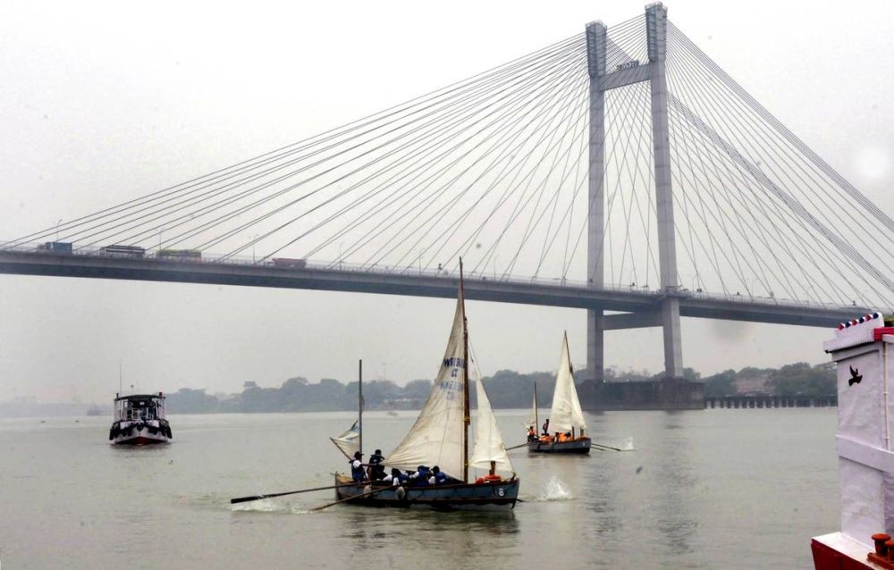 Kolkata: National Cadet Corps(NCC) cadets participate in 'Sailing Expedition from Farakka to Kolkata, in Kolkata, Saturday, June 10, 2023.(Photo:Kuntal Chakrabarty/IANS)