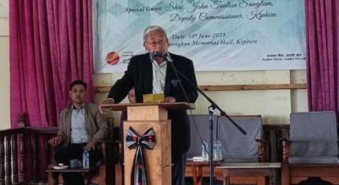 John Tsulise Sangtam addressing the inaugural function