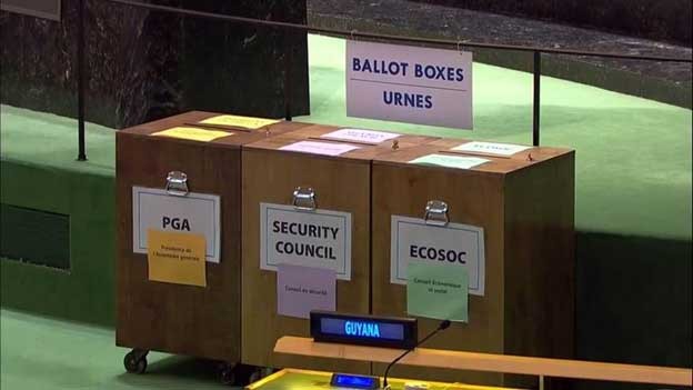 Voting by secret ballot in a bygone era. (Photo Courtesy: United Nations)