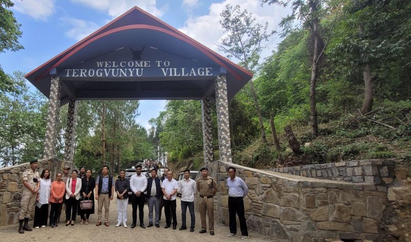 C L John with others during the inauguration of Terogvunyu village gate on June 7. (Morung Photo)