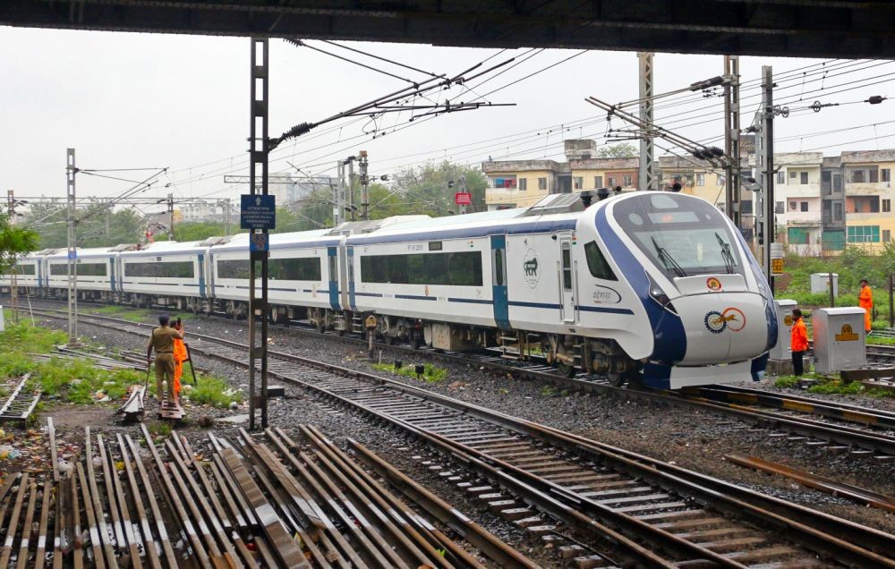 Bhopal: Vande Bharat Express left from Rani Kamlapati Railway Station after being flagged off by Prime Minister Narendra Modi flagged, in Bhopal on June 27, 2023.