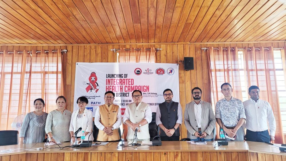Deputy Chief Minister TR Zeliang and Commissioner & Secretary for Health & Family Welfare, Y Kikheto Sema with others during the launching programme of IHC at Peren on June 6. (Morung Photo)