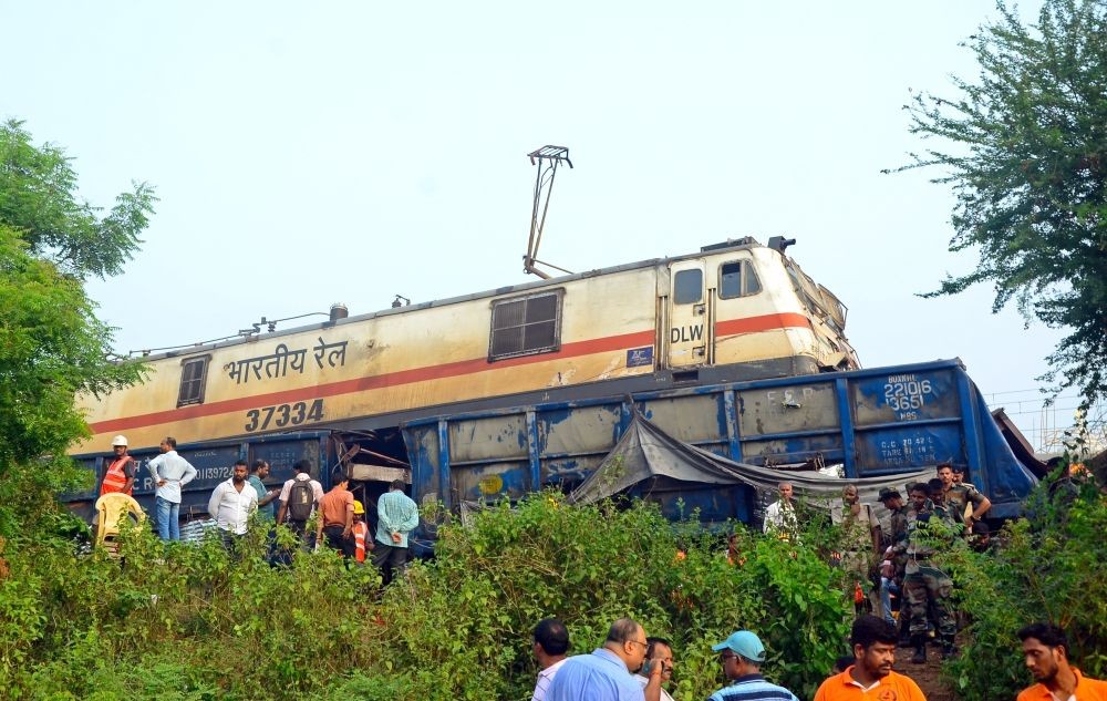 Balasore: Mangled coaches of train after an accident involving Coromandel Express, Bengaluru-Howrah Express and a goods train, in Balasore district, Saturday, June 3, 2023.  (Photo: Biswanath swain/IANS)