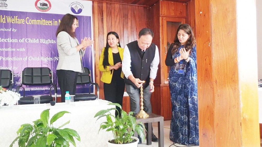NSCPCR chairman, Alun Hangsing at the inaugural function of residential training of Child Welfare Committees held in Kohima on June 19.