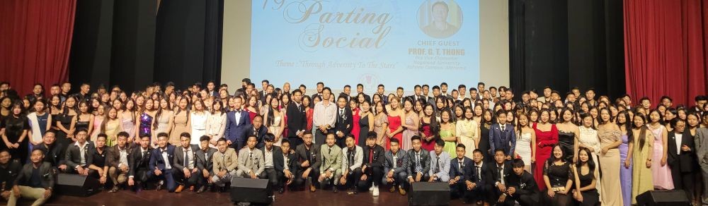 Prof GT Thong with NUSU-Kohima campus officials and students during 19th Parting Social programme of NUSU Kohima Campus Meriema. (Morung Photo)
