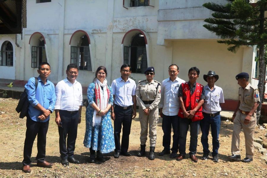 Dr Pritpal Kaur Batra, Neema Pathak Broome and others at Bhümyü village on June 5 last.