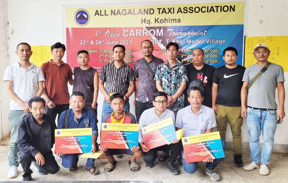 Winners of 1st Open Carrom Tournament with others on June 24. (Morung Photo)