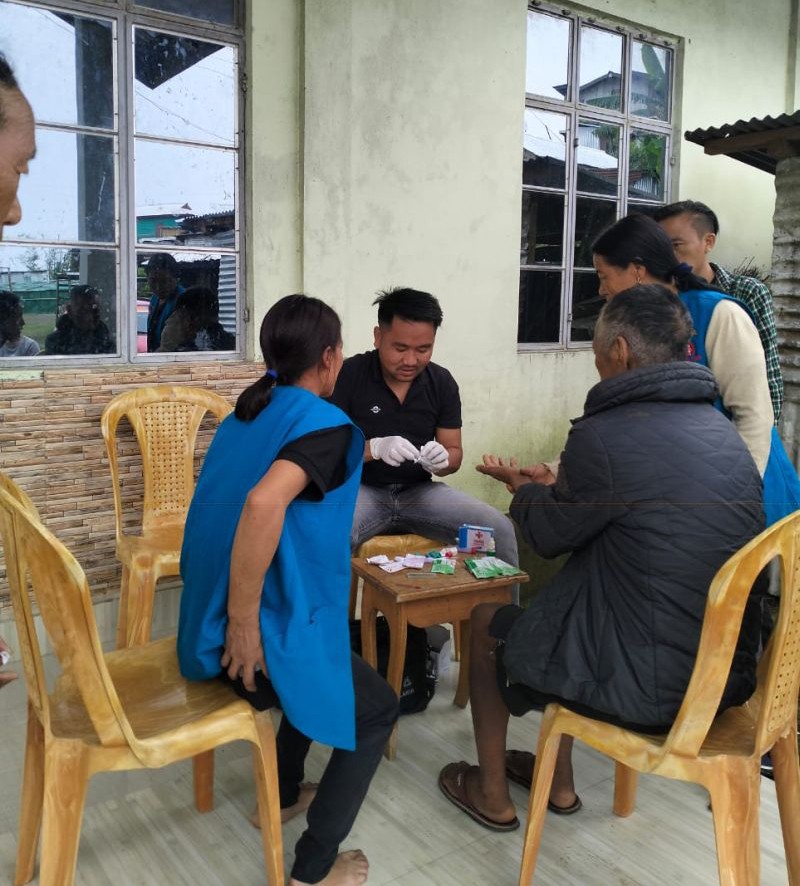 A surveillance worker conducting mass screening at Seyochung village under Kiphire district.
