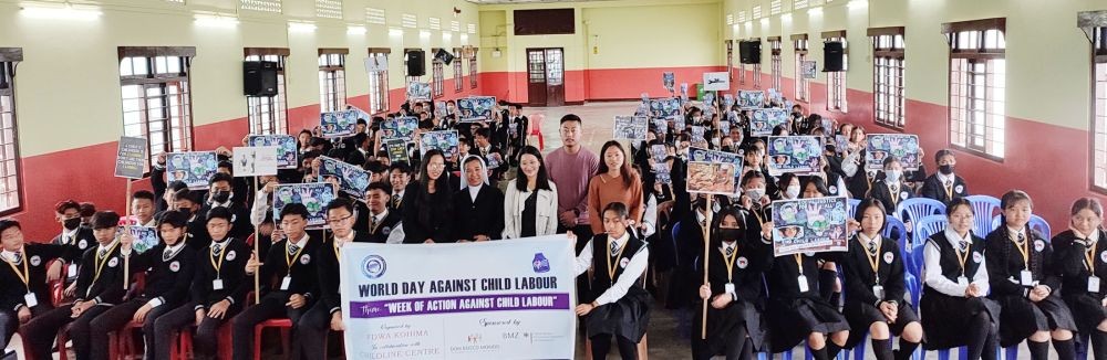 Participants of the programme to commemorate World Day Against Child Labour at Don Bosco Higher Secondary School in Kohima on June 12.