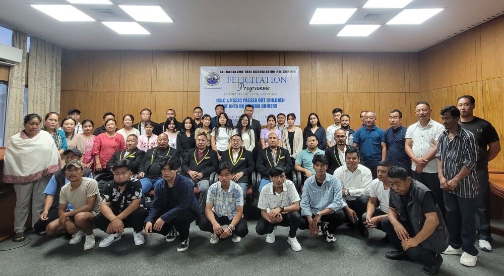 HSLC and HSSLC first division holders and parents with ANTA HQ Kohima officials in Kohima on June 10. (Morung Photo)