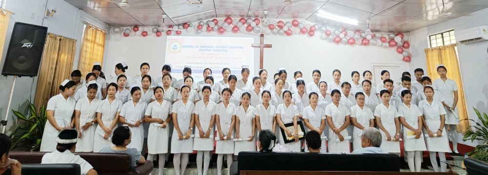 The graduates of the School of Nursing, District Hospital, Dimapur, at the Graduation Ceremony on June 6. (Morung Photo)