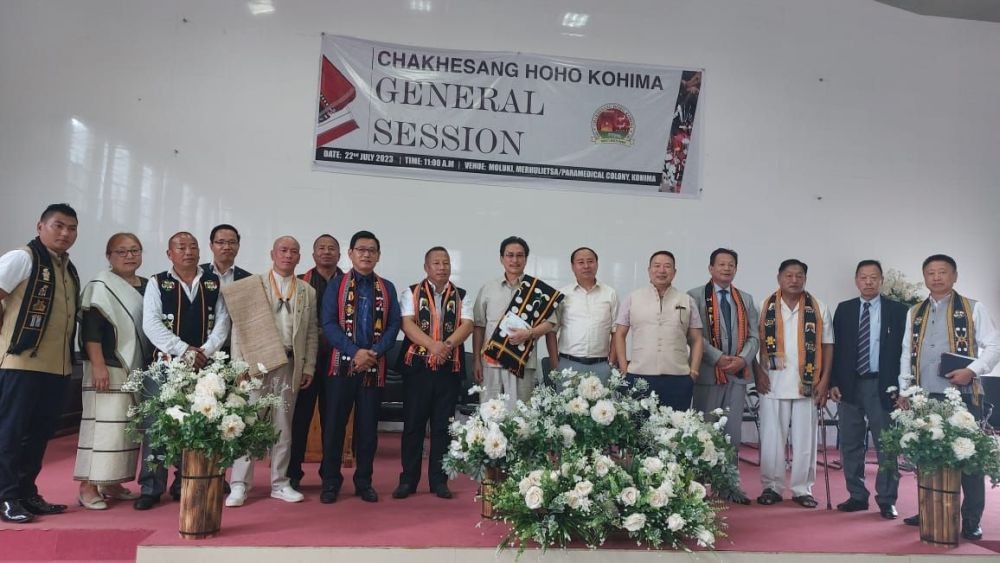 Dignitaries during the Chakhesang Hoho general session which was held in Kohima on July 22.