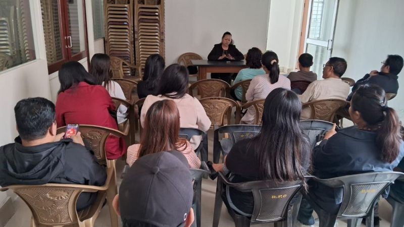 KPC President Alice Yhoshü presides over KPC general body meeting at APO Building, Kohima on July 27.