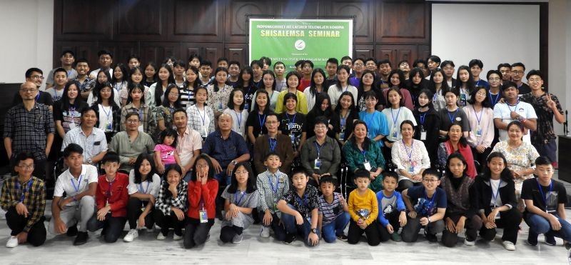Officials and organising committee with the campers at Jubilee Memorial Centre, Kohima.