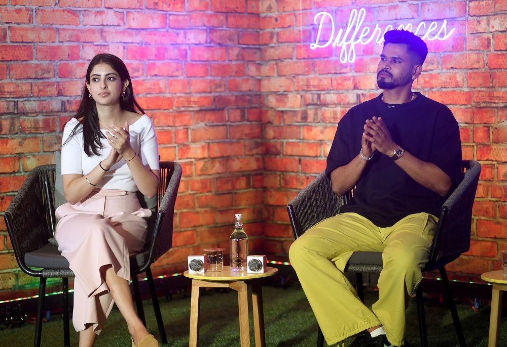 Mumbai: Navya Naveli Nanda, Grand daughter of actor Amitabh Bachchan, along with Indian Cricketer Shreyas Iyer during the launch of book 'Gen-Z happiness code', in Mumbai on friday night, July 14, 2023. (Photo: IANS)