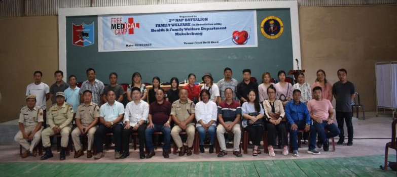 Dignitaries and the medical team during Free Medical camp at Mokokchung on July 7.