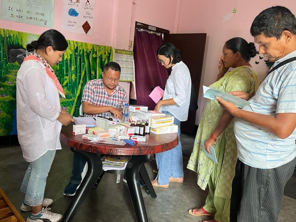 Patients availing medication from the Psychiatric OPD set by Gracious Life Foundation on July 1. (Morung Photo)