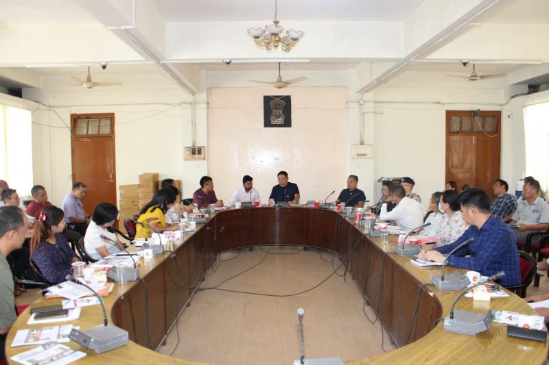 Advisor Moatoshi Longkumer addressing the Dimapur DPDB meeting in the conference hall of DC Dimapur on July 27. (DIPR Photo)