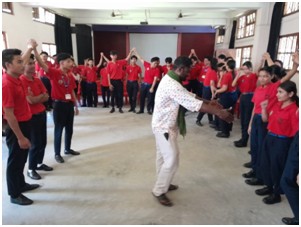 Renowned actor Lokesh Kumar conducting creative workshop with students of Don Bosco School, Dimapur.