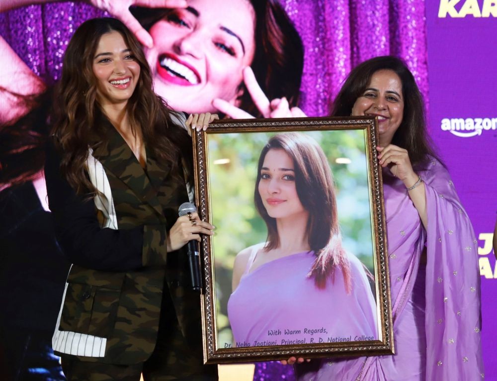 Mumbai : Actress Tamannaah Bhatia duirng a promotional an event for her upcoming series 'Jee Karda' in Mumbai on Friday, July 14, 2023. (Photo:IANS/Sanjay Tiwari)