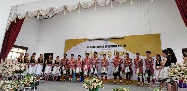 A group participating in the Pfuchatsumia Students’ Union (PSU) literary programme held on July 15. (DIPR Photo)