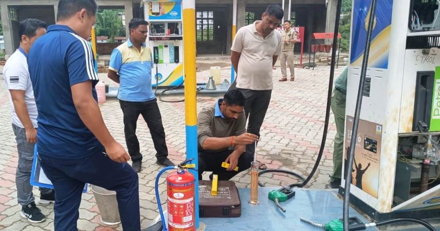 Checking of fuel adulteration carried out within Kohima district. (DIPR Photo)
