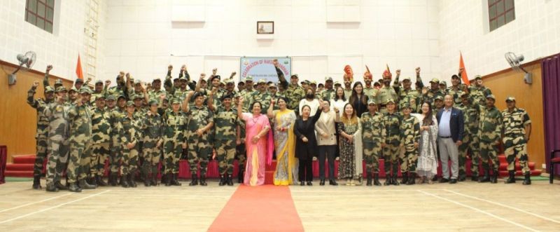 A special programme on Raksha Bandhan was organized at Battalion HQ of 37 Border Security Force (BSF) Campus, Chedema, Kohima on August 28. Darshana Jardosh, minister of State for Railway &Textiles, (Government of India) who was currently in Nagaland, joined the programme. Surendra Pratap Singh, Second-In-Command (OC Rear) 37 Battalion, Border Security Force welcomed union  minister and expressed gratitude for being amongst troops who remain away from their families and homes in the line of duties to ensure security and integrity of country 24x7 throughout year. Darshana Jardosh also planted a sapling at officer Institute and further addressed the troops and motivated them. Later, she tied Rakhi on the hands of BSF personnel followed by distribution of sweets and wishes them long life.