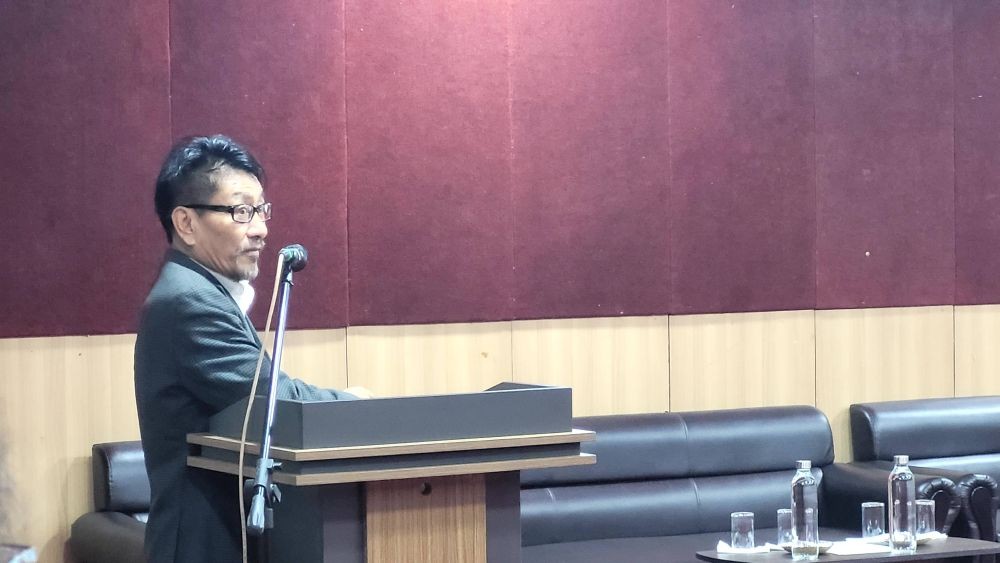 K Khekiho Shohe, Deputy Director-1 speaking during the state level consultation workshop on Enhancing Landscape and Ecosystem Management Project held in Kohima on August 22. (Morung Photo)