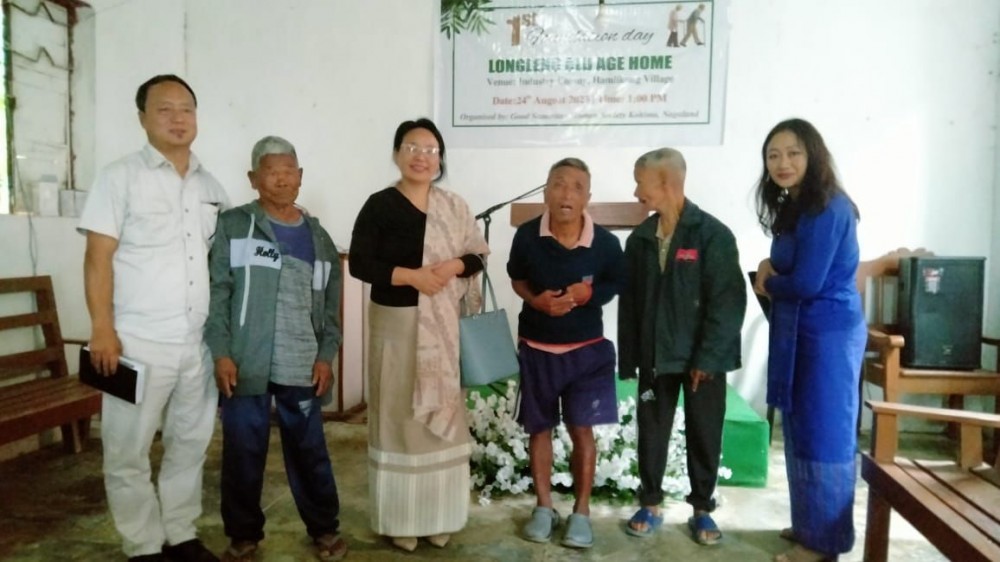 GSWS team with others during 1st foundation day of Longleng Old Age Home on August 24.