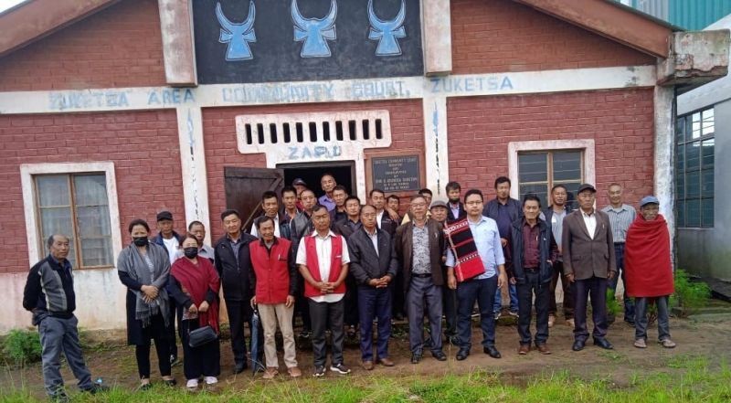 Aloto Shohe and ZAPO officials with others on August 12 at Zuketsa in Phek district.