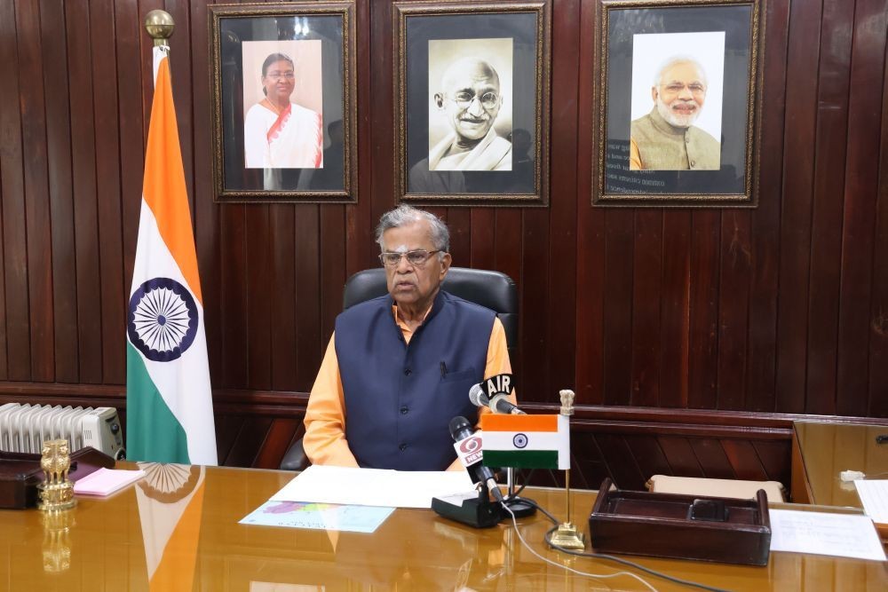 Nagaland Governor La Ganesan address in the citizens on the eve of the 77th Indian Independence Day at Raj Bhavan on August 14. (Photo Courtesy: PRO Raj Bhavan)