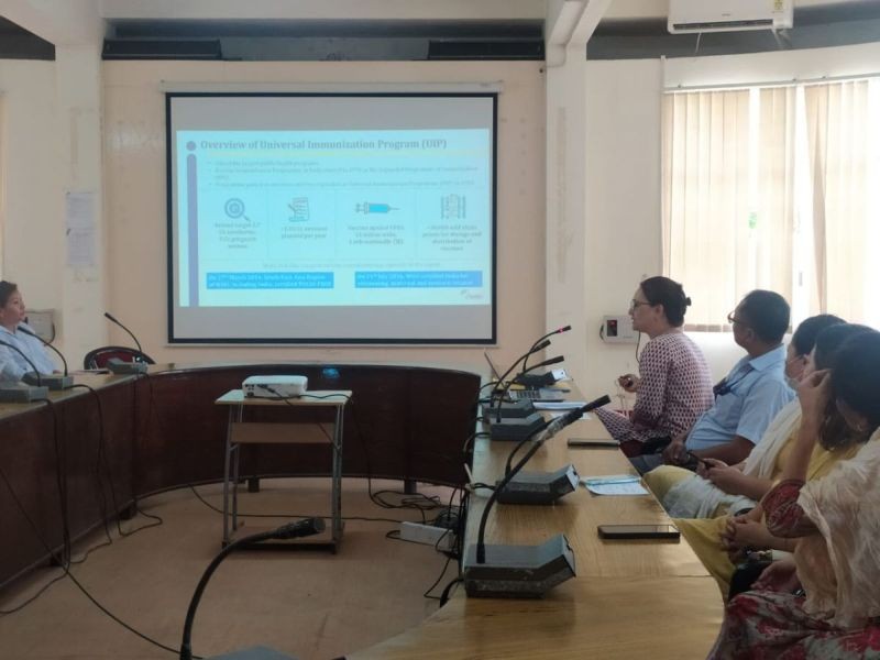Dimapur District Task Force meeting on Intensive Mission Indradhanush and National Deworming Day underway at Dimapur Deputy Commissioner’s Conference Hall on August 3.