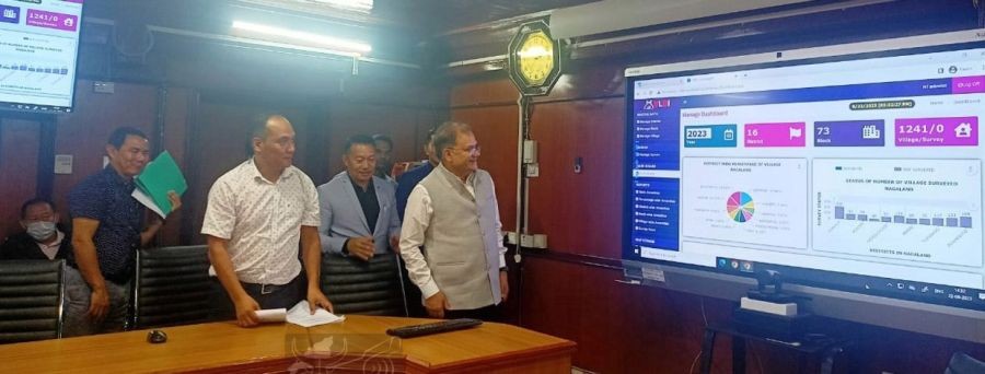 Chief Secretary of Nagaland, J Alam, IAS unveils online statistical data collection applications developed by Directorate of Economics & Statistics, Nagaland on August 22. (DIPR Photo)